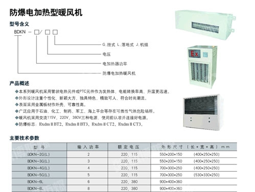 防爆電暖風機加熱器